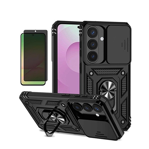 Privacy Screen Protector Kit for Samsung Galaxy S26 Plus, Tempered Glass, Magnetic Case, Black
