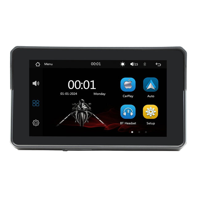 Portable Waterproof Motorcycle Radio with CarPlay & Android Auto, Dual Bluetooth 5.2, 5" MP5 Player