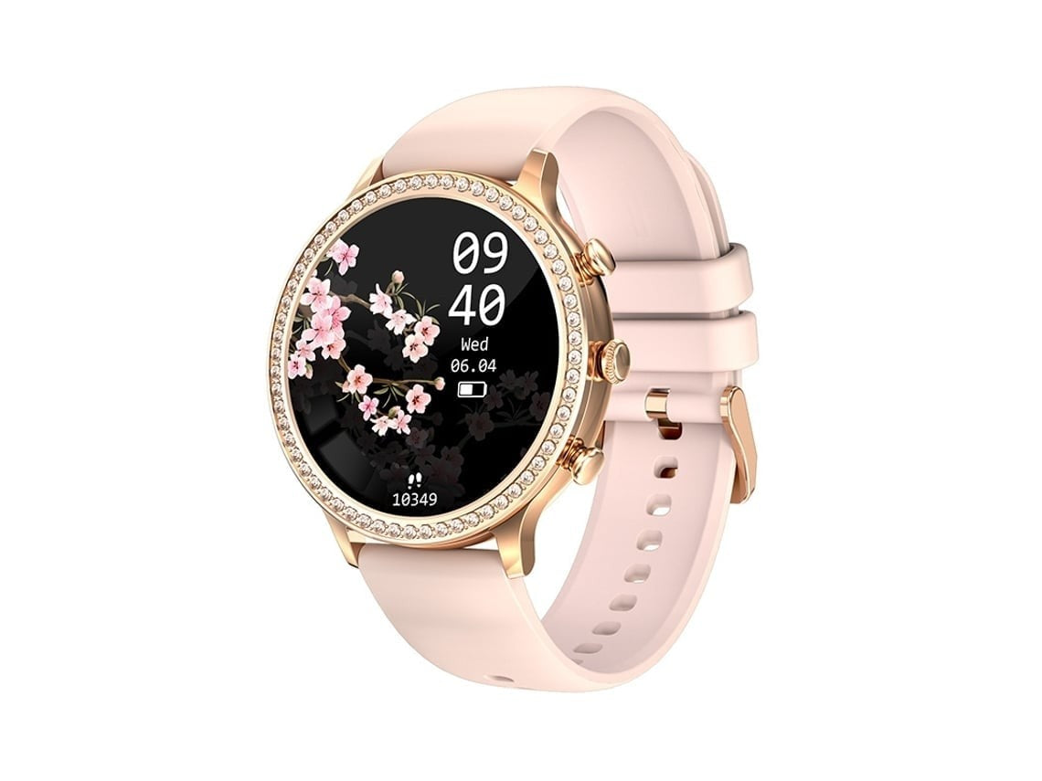 Diamond Smart Watch 1.32" Bluetooth, Heart Rate & Fitness Tracker, Pink