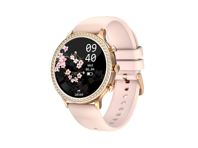 Diamond Smart Watch 1.32" Bluetooth, Heart Rate & Fitness Tracker, Pink