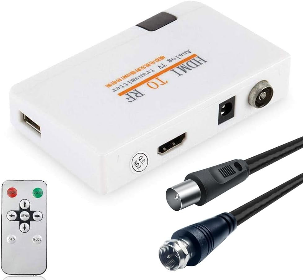 HDMI to RF Coaxial Adapter Converter, 1080p, Compatible with PS5/PS4/Xbox/Nintendo Switch