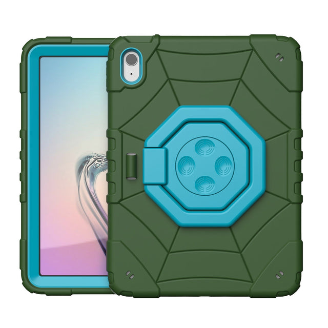 Case for iPad 10th Gen 10.9" 2022, Spider Turntable Handle, Shockproof, Army Green