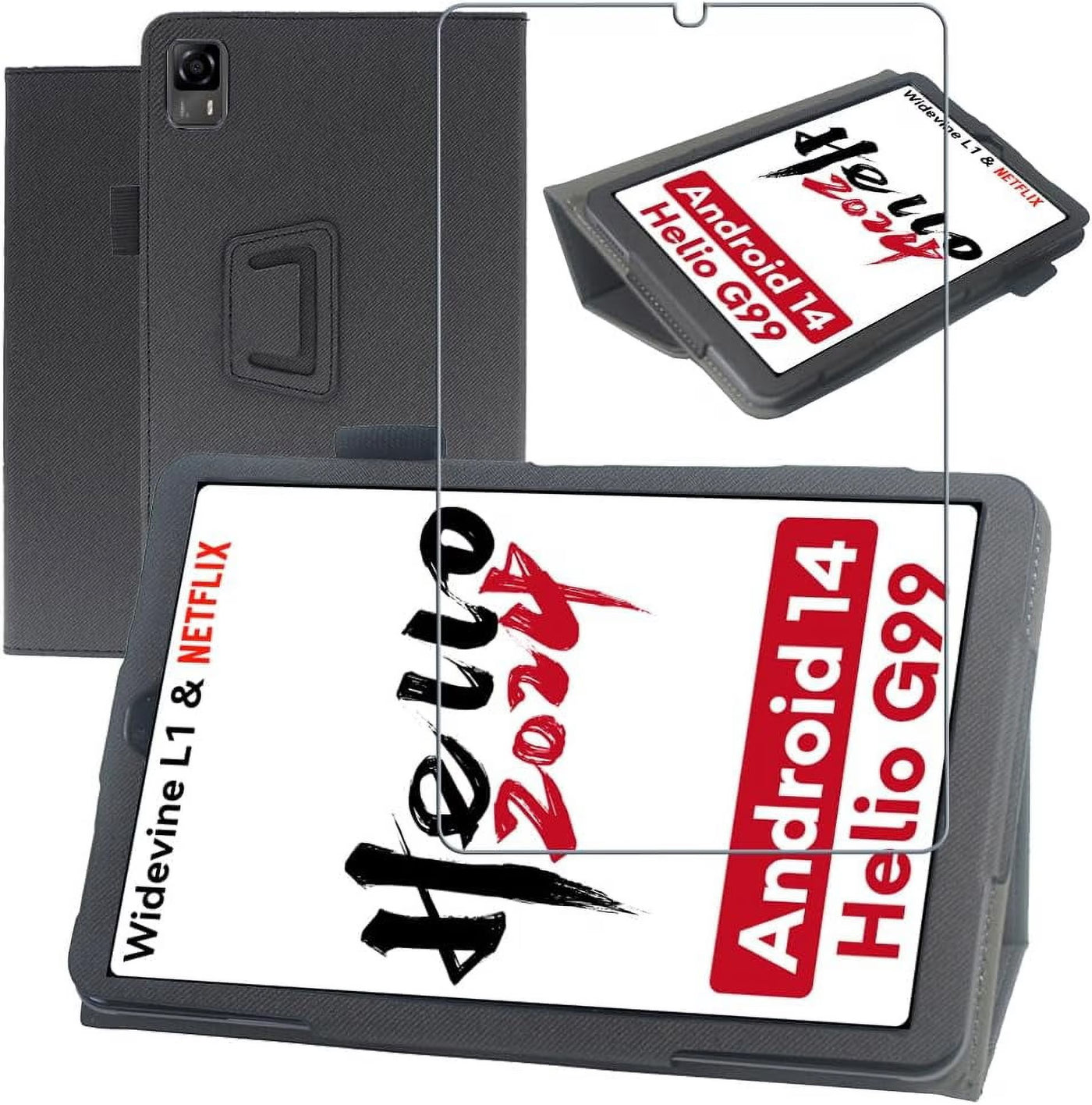 Protective Case for Headwolf FPad5 8.4", PU Leather, Shockproof, Handheld Band, Stand Function