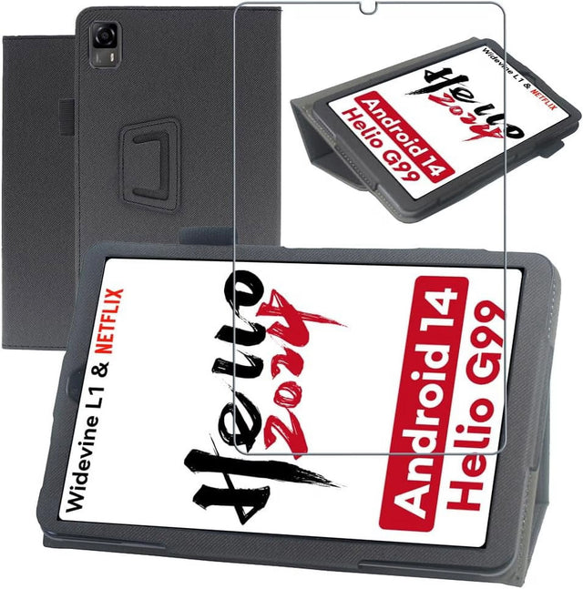 Protective Case for Headwolf FPad5 8.4", PU Leather, Shockproof, Handheld Band, Stand Function
