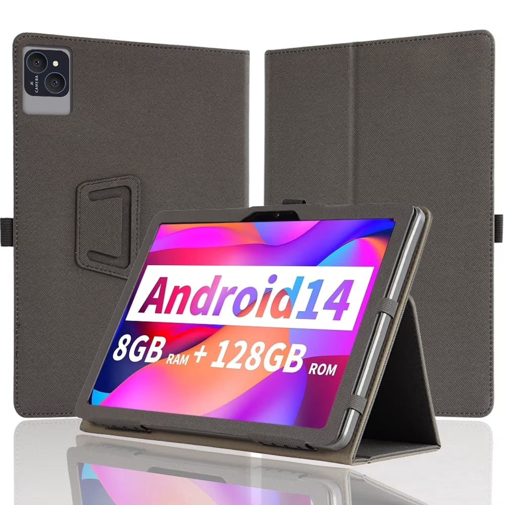 10.1 Inch Tablet Case Compatible with FITIFUN M10/PUTECCH M60S/B10, PU Leather, Hand Strap, Stand