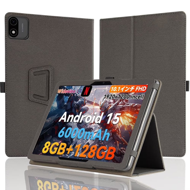 Case for Headwolf WPad6 10.1", PU Leather, Hand Strap, Stand, Shockproof