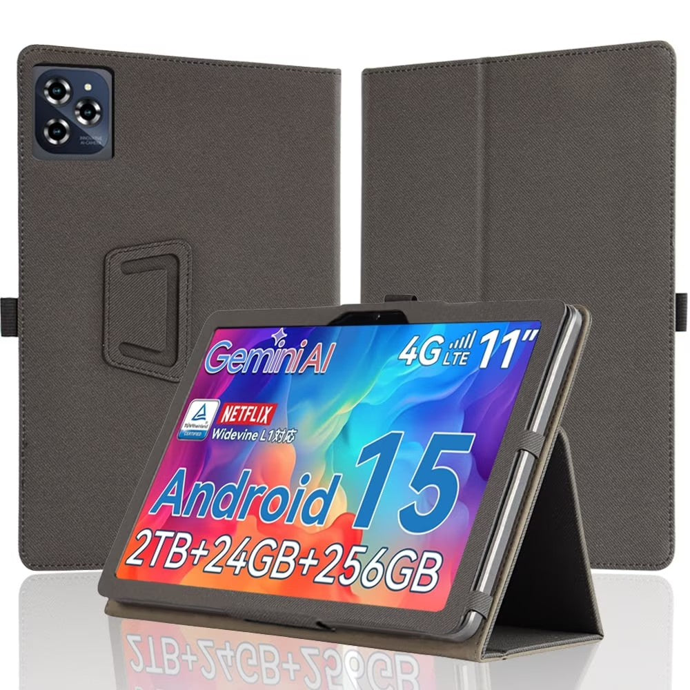 11" Tablet Case Compatible with Tabwee W90/T90/ZONKO D126A, PU Leather Stand with Hand Band
