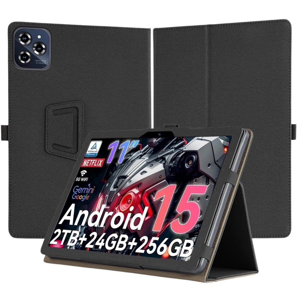 11 Inch Tablet Case for TABURETO 2026, Handheld Grip, Multi-Angle Stand, Black