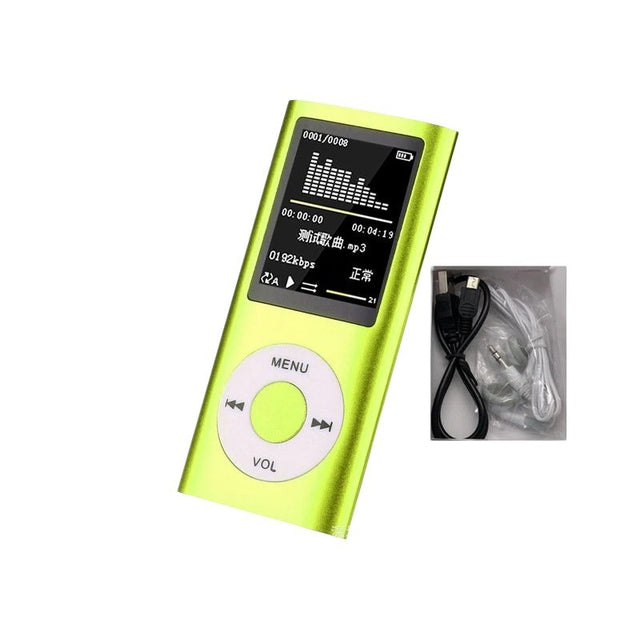 MP3 player with FM radio and digital LCD screen, green