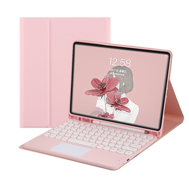 Bluetooth Keyboard Case for Samsung Galaxy Tab A9 8.7", Pink, Round Keys, Detachable Magnetic