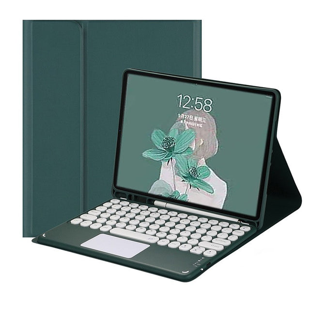 Bluetooth Keyboard Case for Samsung Galaxy Tab A9 8.7", Detachable, Dark Green