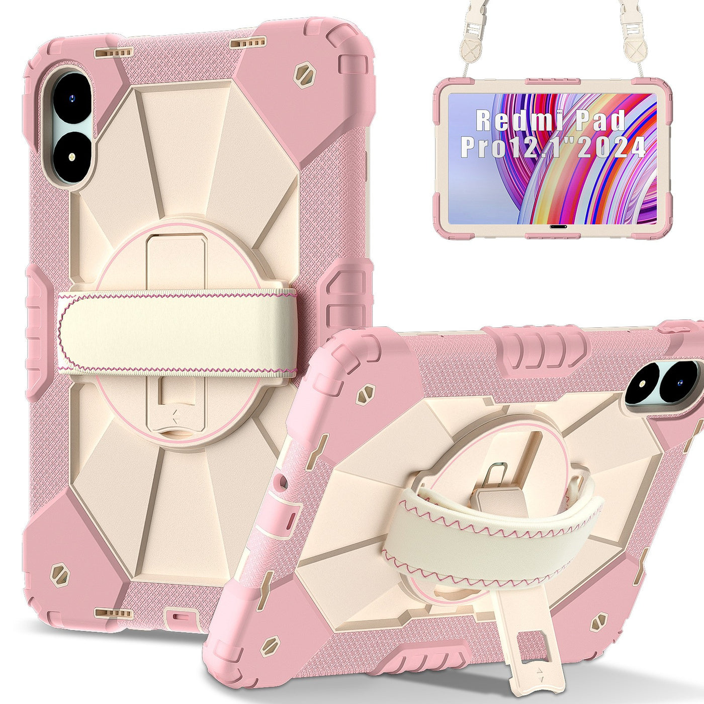 Case for Xiaomi Redmi Pad Pro 12.1" 2024, Shockproof Anti-Drop Protective, Pink