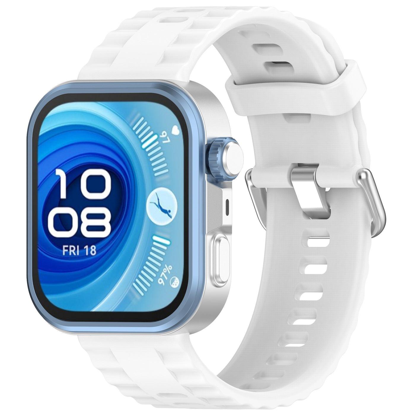 Silicone Bracelet Compatible with Huawei Watch Fit 4/4 Pro/Fit 3, Solid Color, White