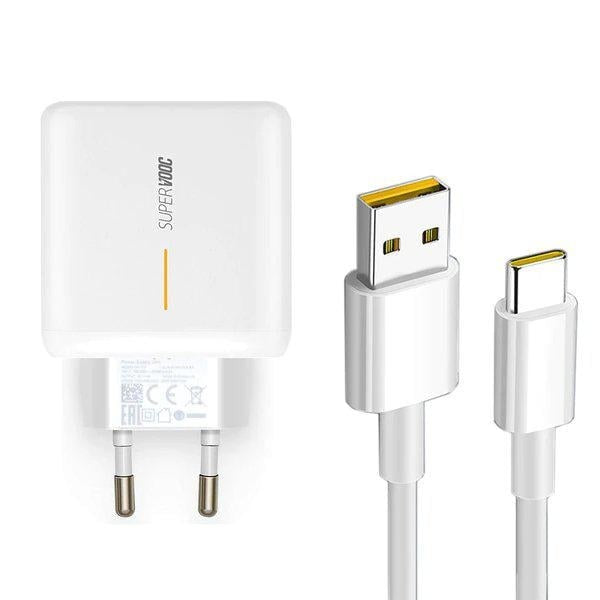 65W Fast Charger Kit with Type C Cable, Compatible with Oppo A73 5G, VOOC 2.0