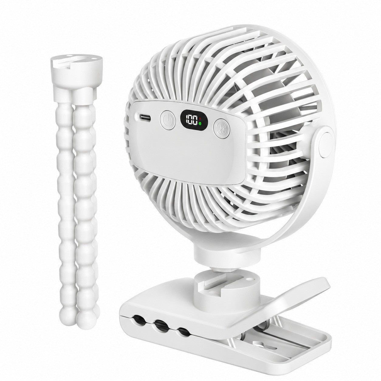 Portable Clip-On Fan, Detachable Octopus Fan, Silent, Desktop & Stroller, Rechargeable