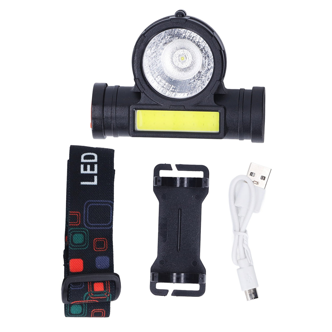 Rechargeable LED Headlamp, Dual COB Light, for Camping, Fishing & Outdoor