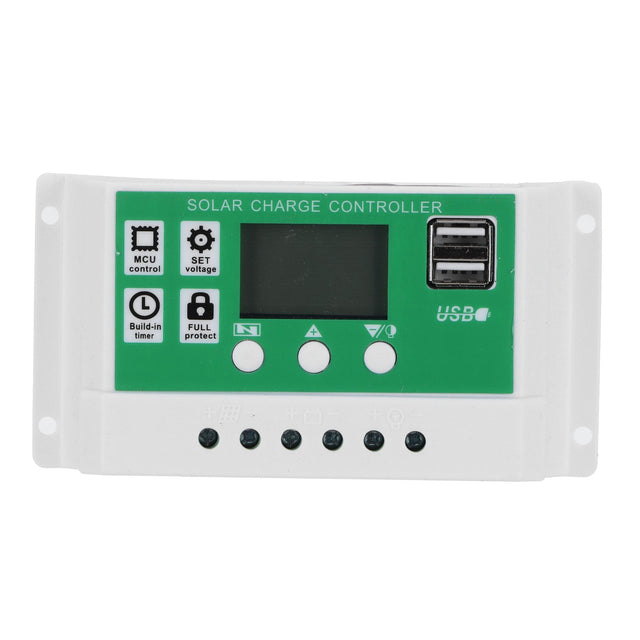 50A Solar Charge Controller, LCD Display, Adjustable 12V 24V Solar Panel Regulator