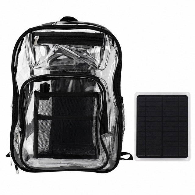 20W Solar Panel with USB DC Type C Ports, Lightweight, High Efficiency, Outdoor Charger with Transparent Backpack