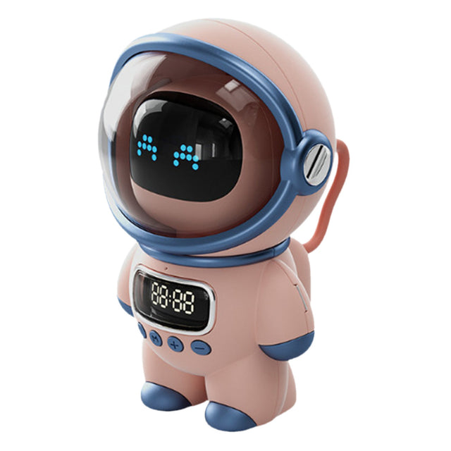 Astronaut Bluetooth Speaker with AI Voice, Clock, Night Light, Pink, Small, Birthday Gift