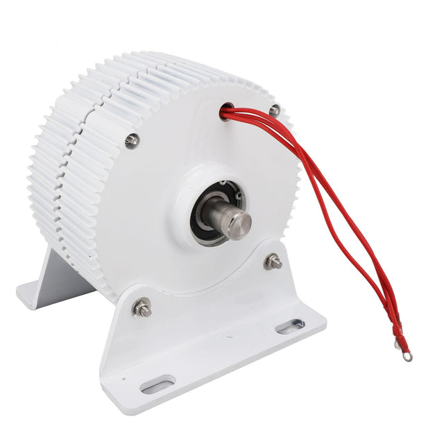 48V 400W Permanent Magnet Alternator, 3 Phase AC Wind Synchronous Generator, 2 Axes Serrated with Base