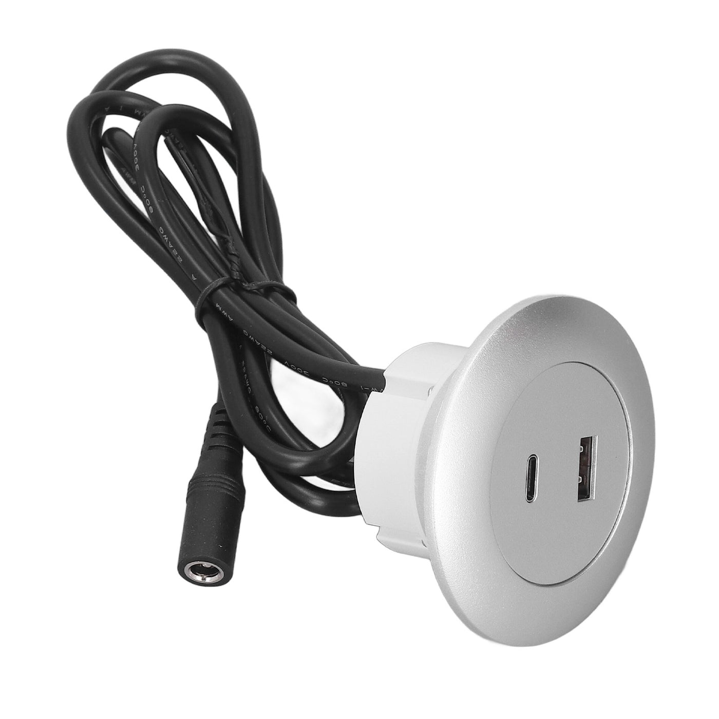 QC3.0 Fast Charging Desktop Charger Station, Silver, 30W, Embedded Round Port, 12-30V