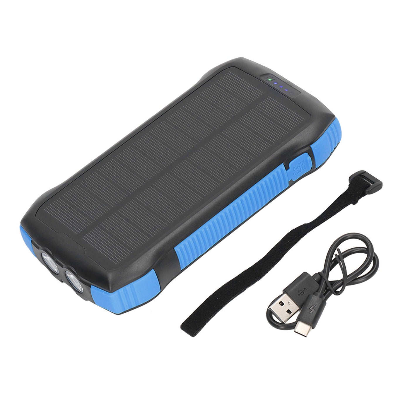 Solar Charger Power Bank, Fast Charging, Waterproof, Phone Charger with Flashlight, Outdoor