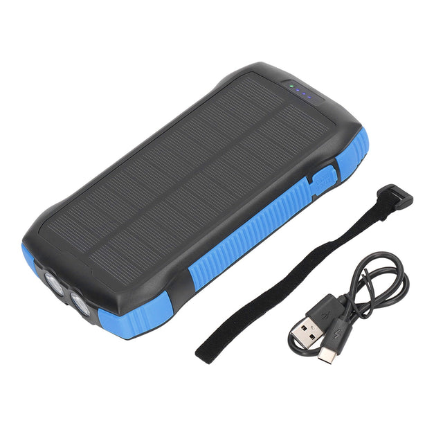 Solar Charger Power Bank, Fast Charging, Waterproof, Phone Charger with Flashlight, Outdoor