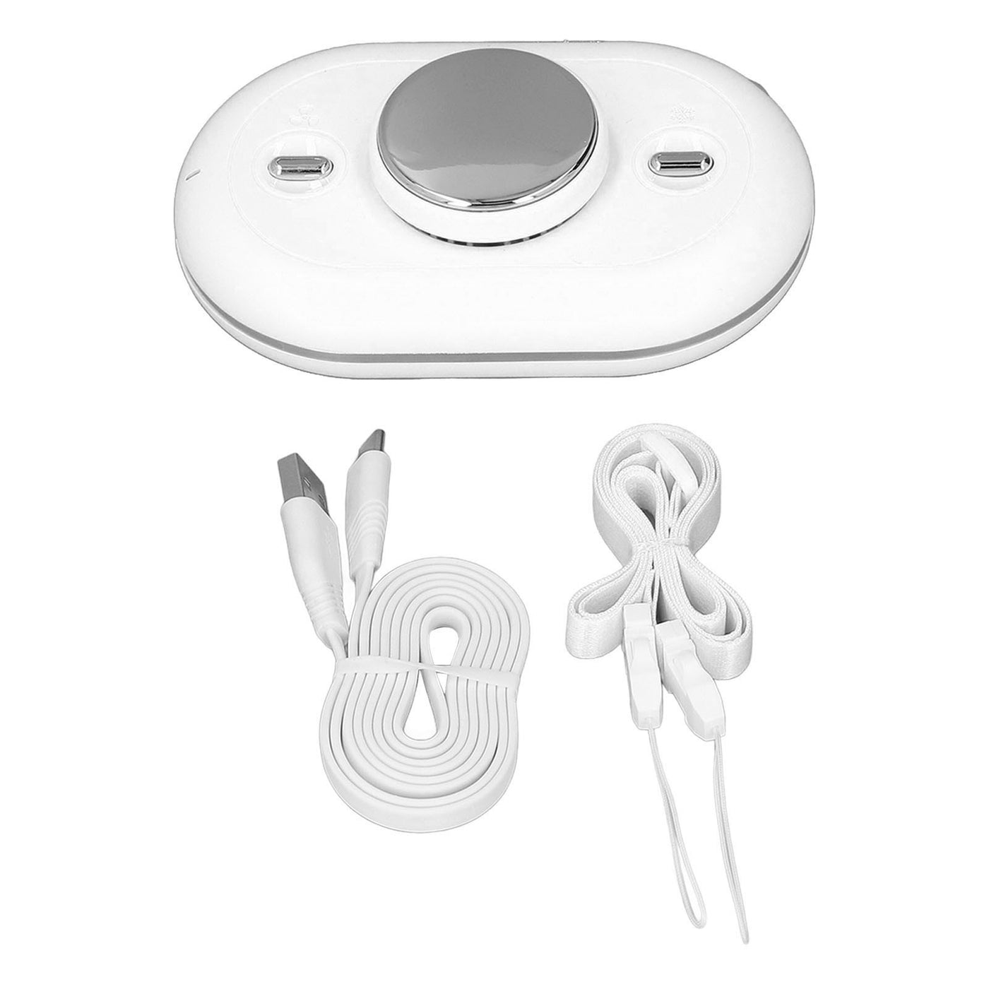 Portable Neck Fan, USB Charging, Mini Hanging Fan with Adjustable Lanyard, White, for Indoor Outdoor