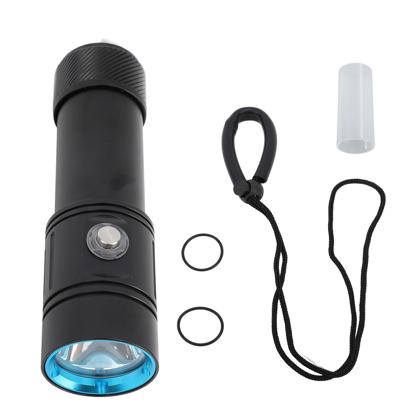 5000LM Diving Flashlight, IPX8 Waterproof Submersible, 4 Modes White LED Dive Torch for Snorkeling