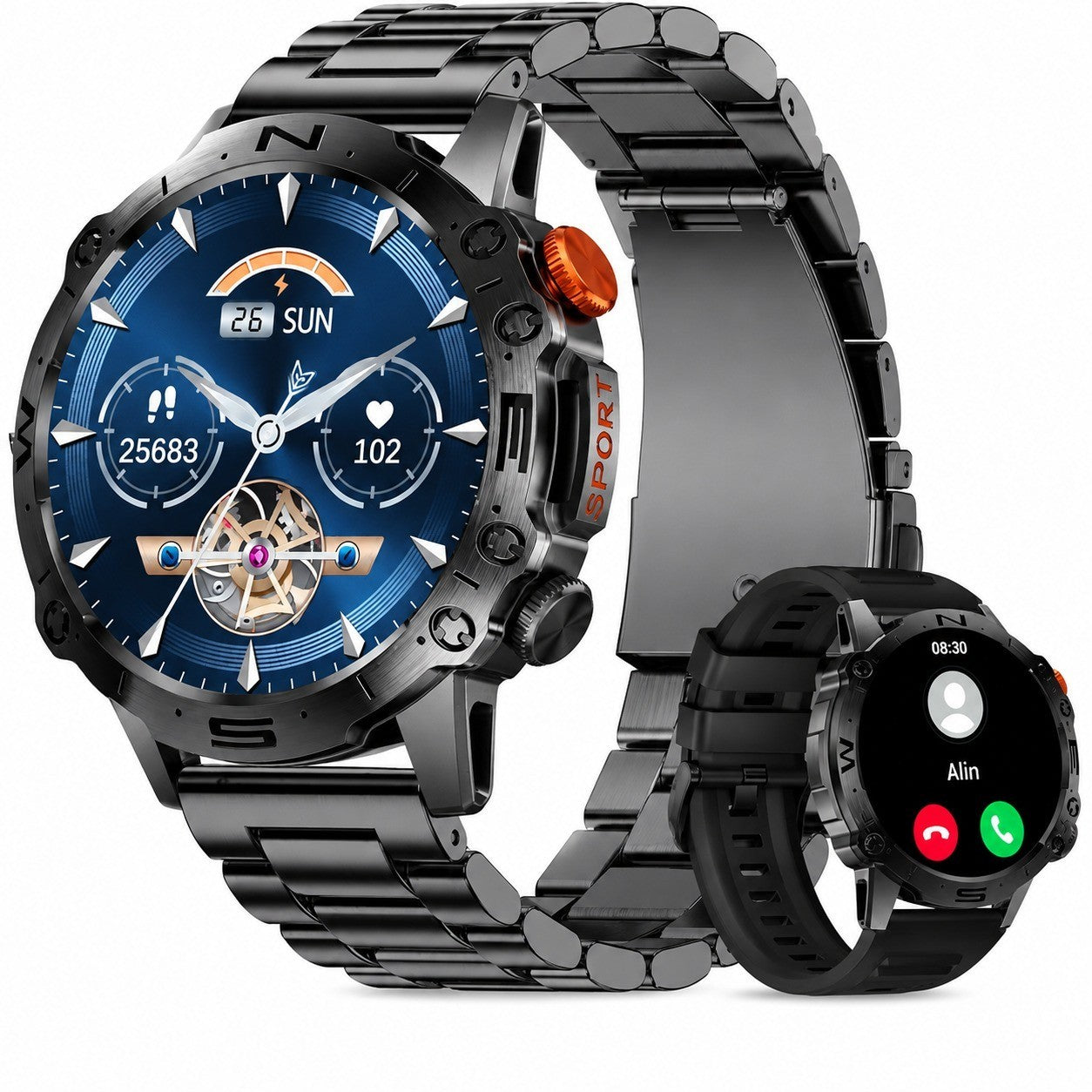 Men's Smartwatch with Bluetooth Calling, Fitness Tracker, Heart Rate/SpO2/Sleep Monitor, 126 Sports Modes