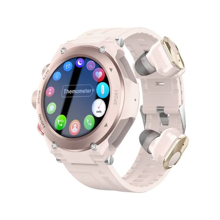 2-in-1 Smartwatch with Built-in Headphones, Bluetooth Calling, Fitness Tracker, Body Temperature, T92