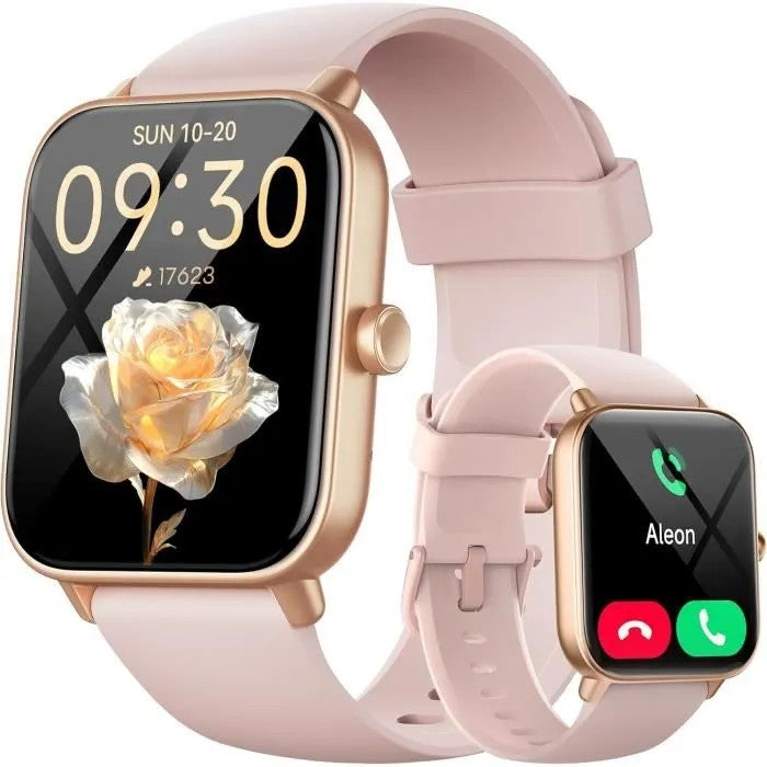 Women's Smartwatch with Heart Rate Monitor, 1.8" Touch Screen, IP68 Waterproof, Fitness Tracker
