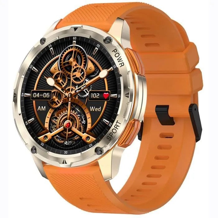 Smartwatch with AMOLED Screen, Bluetooth Calling, Heart Rate & Blood Pressure Monitor, Sports Tracking, Orange