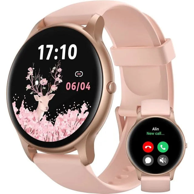 Women's Smartwatch with Bluetooth Calling, IP68 Waterproof, 100+ Sports, Sleep & Heart Rate Monitor
