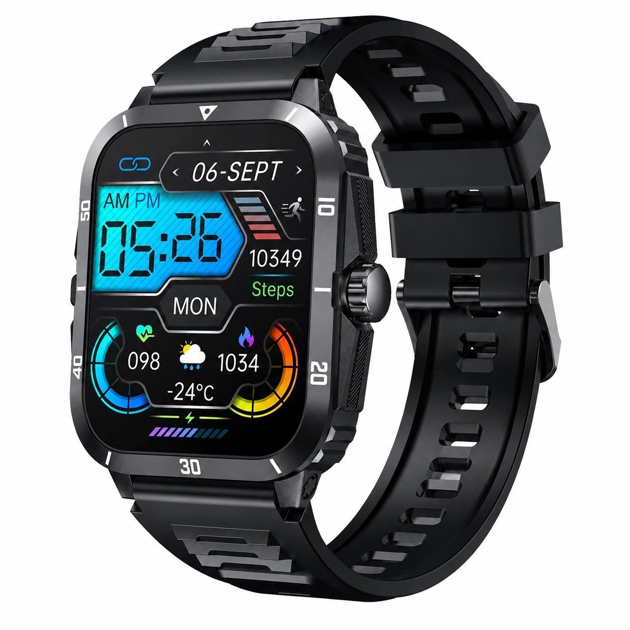 Men's Smartwatch 2.0" Touchscreen, Answer Calls, 3ATM Waterproof Fitness Tracker with Heart Rate Monitor