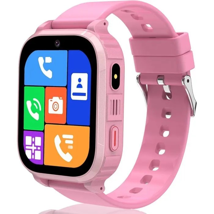 Kids GPS Smartwatch, 4G Video Call Chat WiFi, SOS, School Mode, Alarm, Games, 10 Contacts