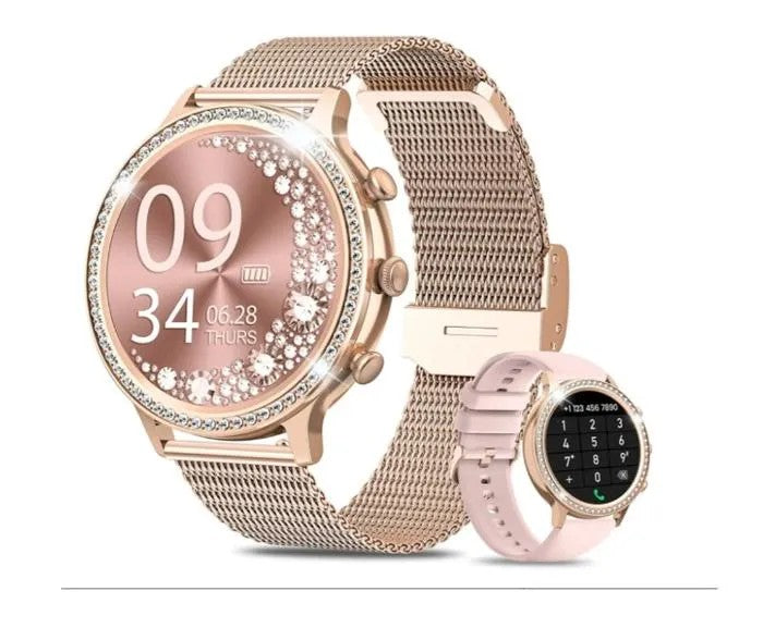 Women's Smartwatch, 1.32" Bluetooth, SpO2, Heart Rate, Sleep Tracking, Gold