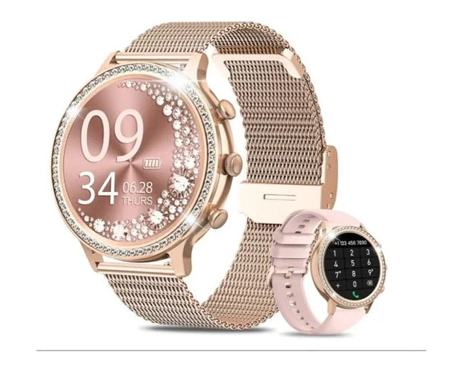 Women's Smartwatch, 1.32" Bluetooth, SpO2, Heart Rate, Sleep Tracking, Gold