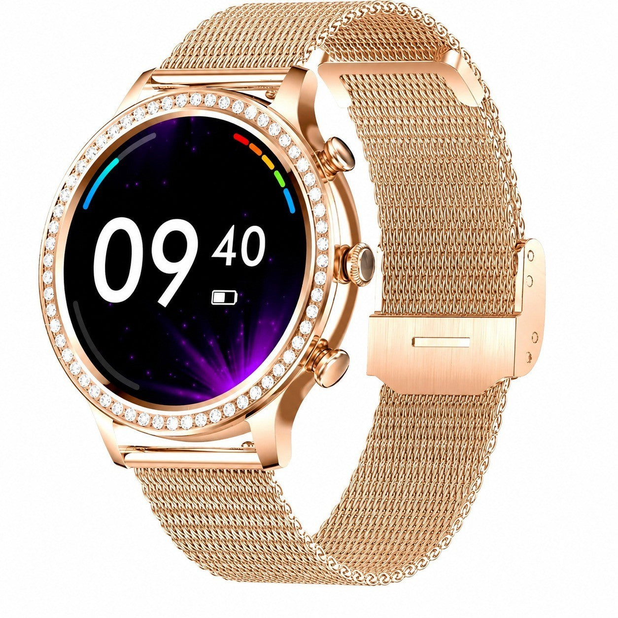 Smartwatch for Women, 1.32" Screen, Rose Gold, Heart Rate, Waterproof, 3 Straps