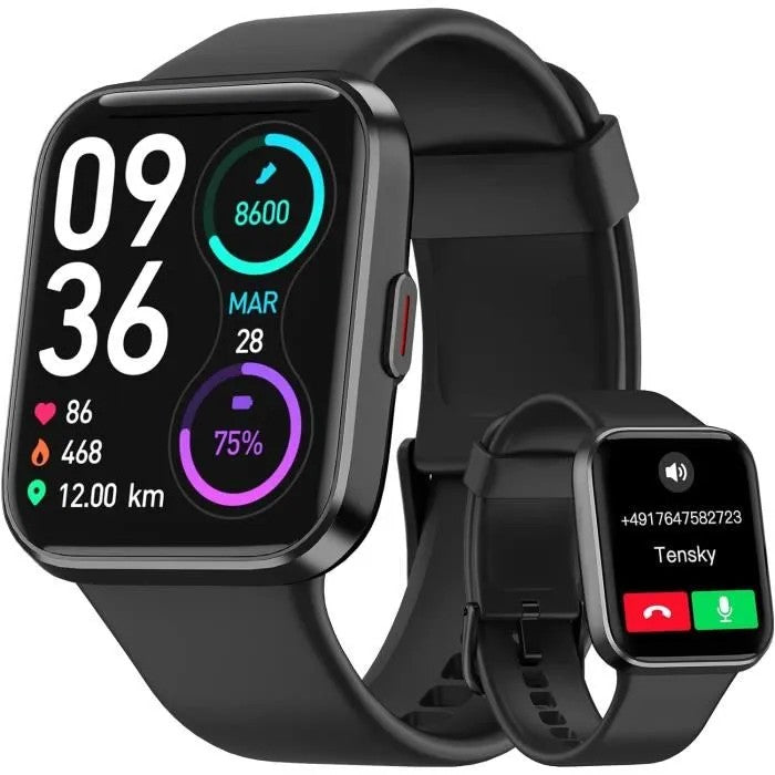Smartwatch with Bluetooth Calling, 1.7" Touch Screen, Built-in Alexa, Heart Rate & SpO2 Monitor