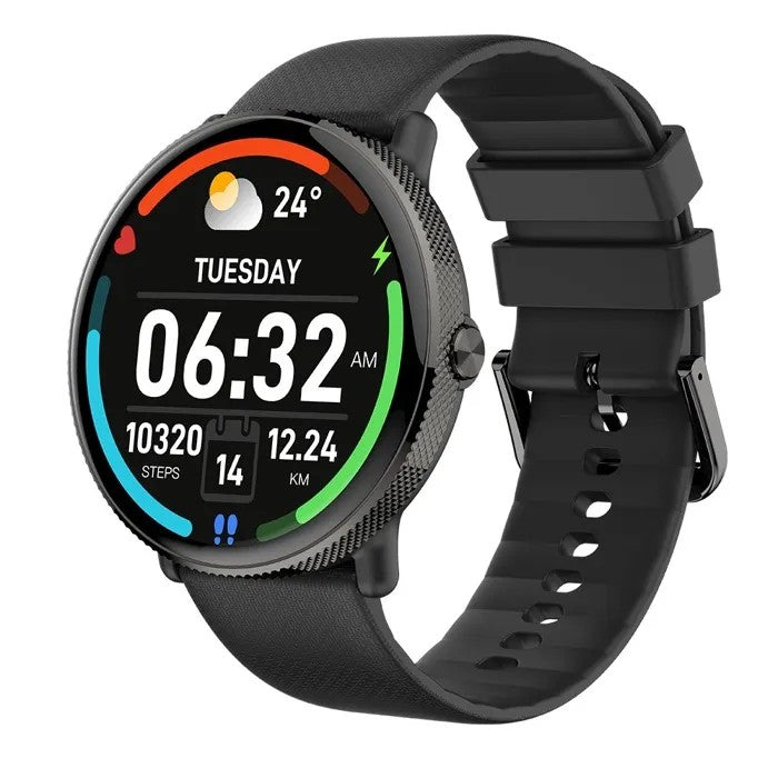 Smartwatch, IP68 Waterproof Fitness Tracker, Blood Pressure & Heart Rate Monitor, Black