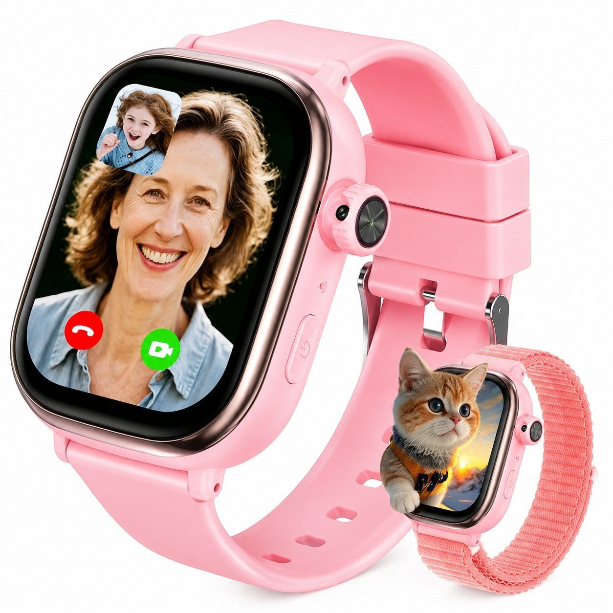 Kids Smartwatch with GPS, SIM, 2" AMOLED, Rotating Camera, School Mode, SOS, 5-Day Battery