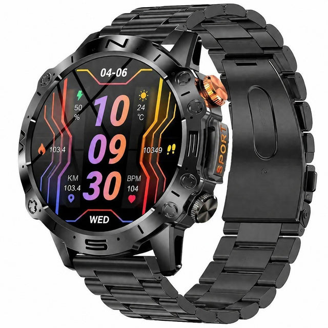 Men's AMOLED Smartwatch, 1.43" Bluetooth 5.1 Calling, 3 Dialing Bands, 123 Sports Modes
