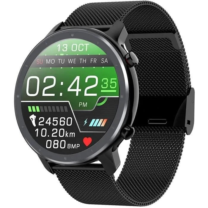 Smart Watch, IP68 Waterproof Fitness Tracker, Blood Pressure, Heart Rate, Pedometer, Bluetooth, Black