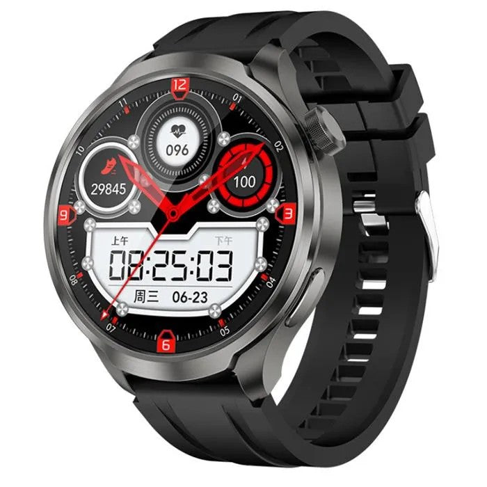 Smartwatch with Bluetooth Call, Heart Rate, Blood Oxygen, Blood Pressure, Compass, Sports, Black