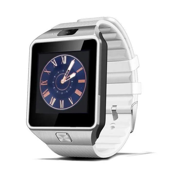 Touchscreen Smartwatch with SIM Card, Silver, Square Screen, DZ09, IP67 Waterproof, 1.5" IPS