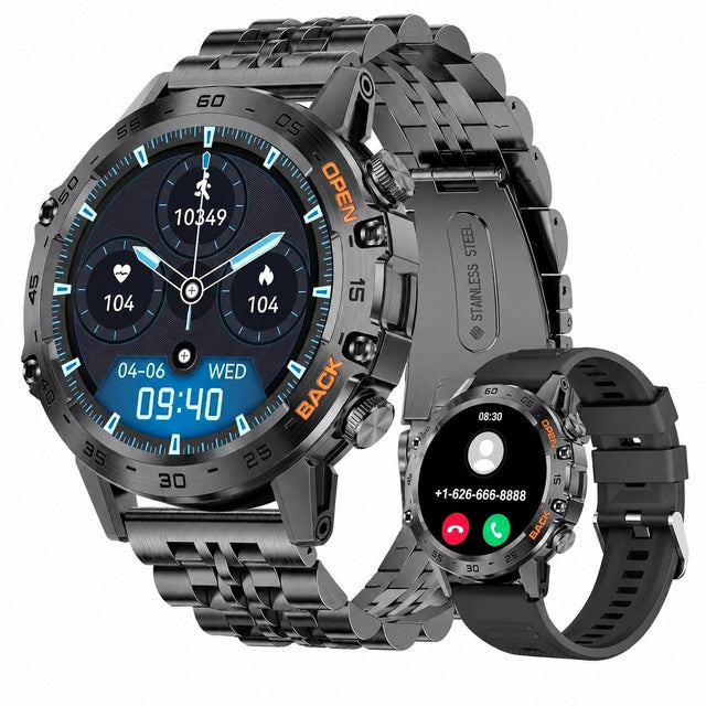 Men's Smartwatch 1.39" with Call & Text, Heart Rate, Sleep Monitor, Military, 5ATM Waterproof