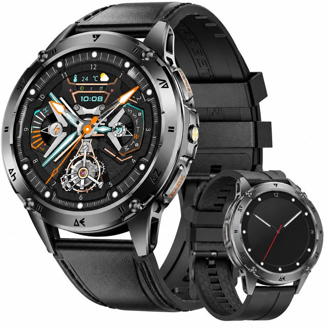 Men's Smartwatch with Bluetooth Calling, 1.43" AMOLED, Flashlight, 530mAh Battery, Sleep Monitor, IP68 Waterproof