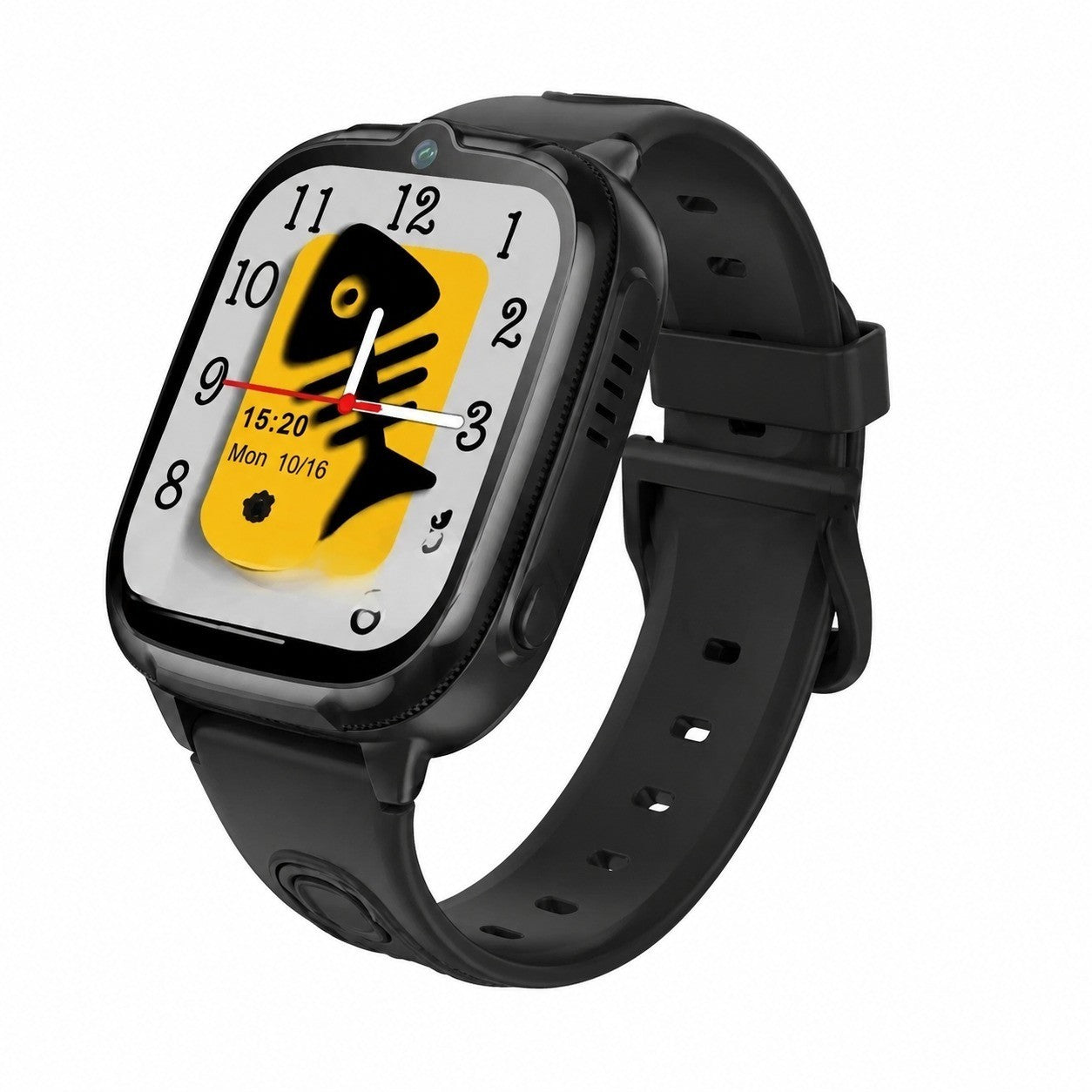 Kids Smartwatch with GPS, Calls & SOS, 1.54" Touchscreen, Silicone Strap, Black