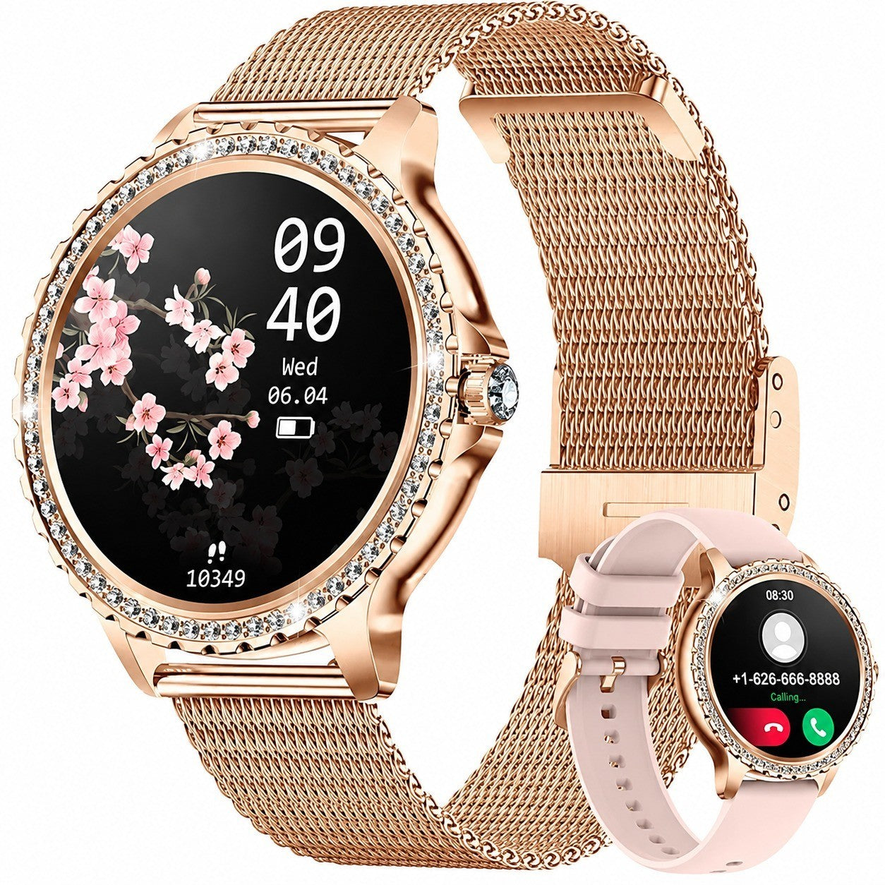 Women's Bluetooth Smartwatch with Calls, 1.32" HD Screen, Heart Rate Monitor, Sport Tracker for Android iOS